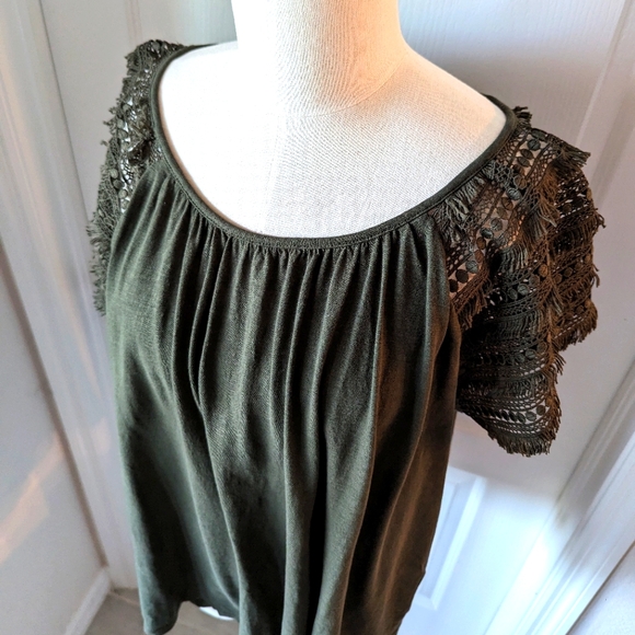 LOFT Tops - Loft Green Jersey Blouse